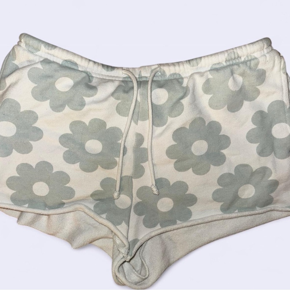 PacSun Soft Knit Shorts in White and Gray